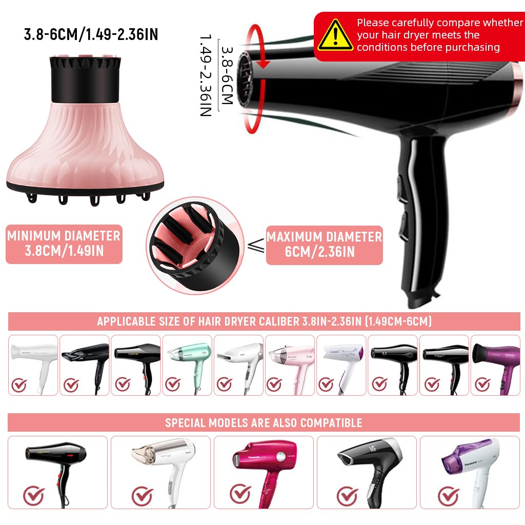 MAYCREATE Hair Dryer Diffuser for Curly Hair with Snap On Design | Fits 1.5 to 2.3 in Nozzles