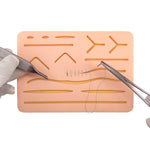 MAYCREATE Skin Pad for Stitching Practice with 14 Pre Cut Wounds 17×12×1.2cm Silicone | for Medical Students and Nurses
