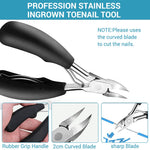 MAYCREATE Ingrown Toenail Clippers for Thick Nails with Ergonomic Handle featuring 9PCS Stainless Steel Tools | for Men and Seniors Pedicure Care