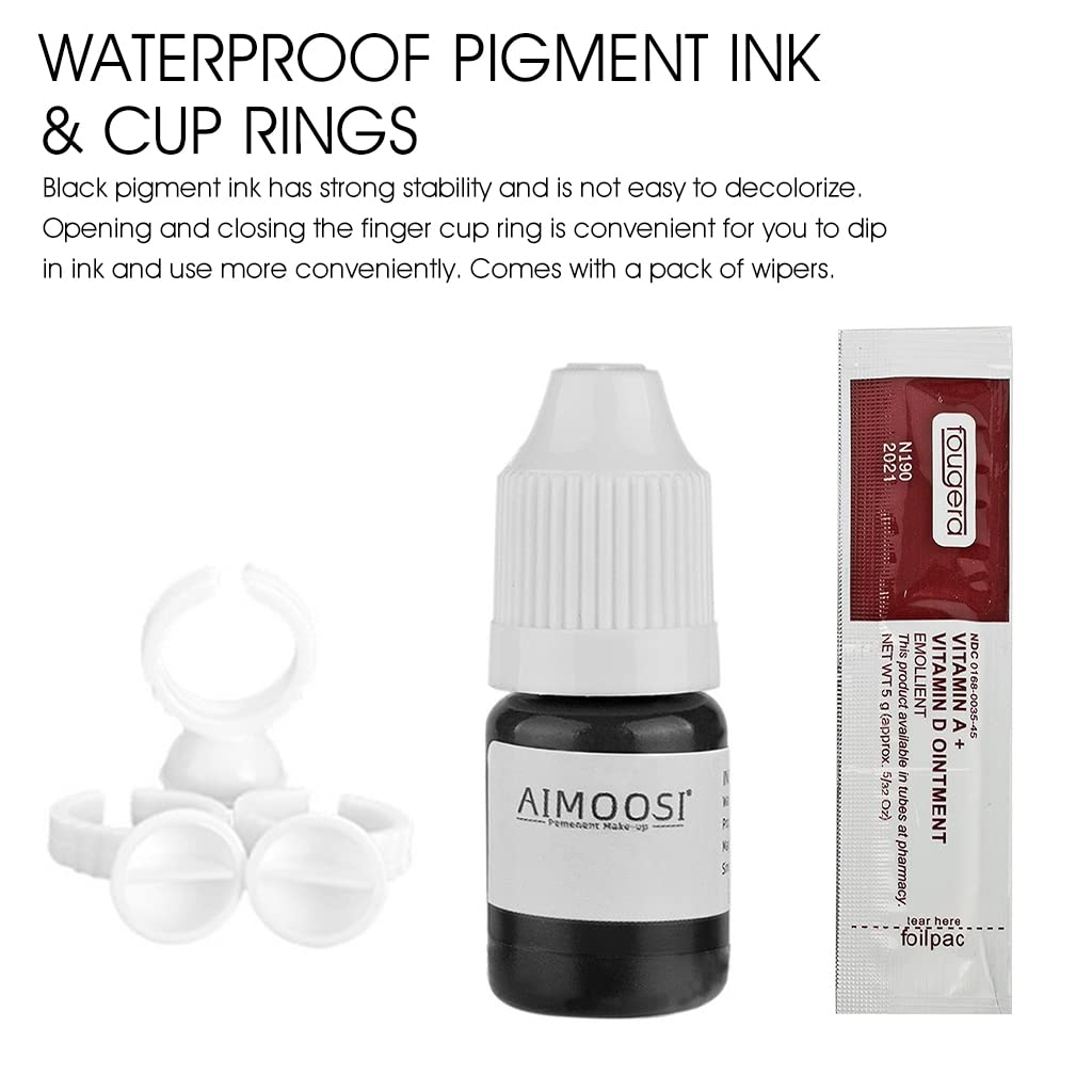 MAYCREATE Microblading Eyebrow Pen Needle Kit for Practice with Lock Pin Design and 3D Silicone Skin | 3PCS Set