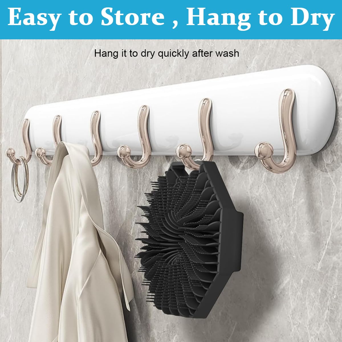 MAYCREATE Silicone Body Scrubber for Sensitive Skin with Soft Massage Bristles | 3PCS Gentle Black Exfoliating Pad