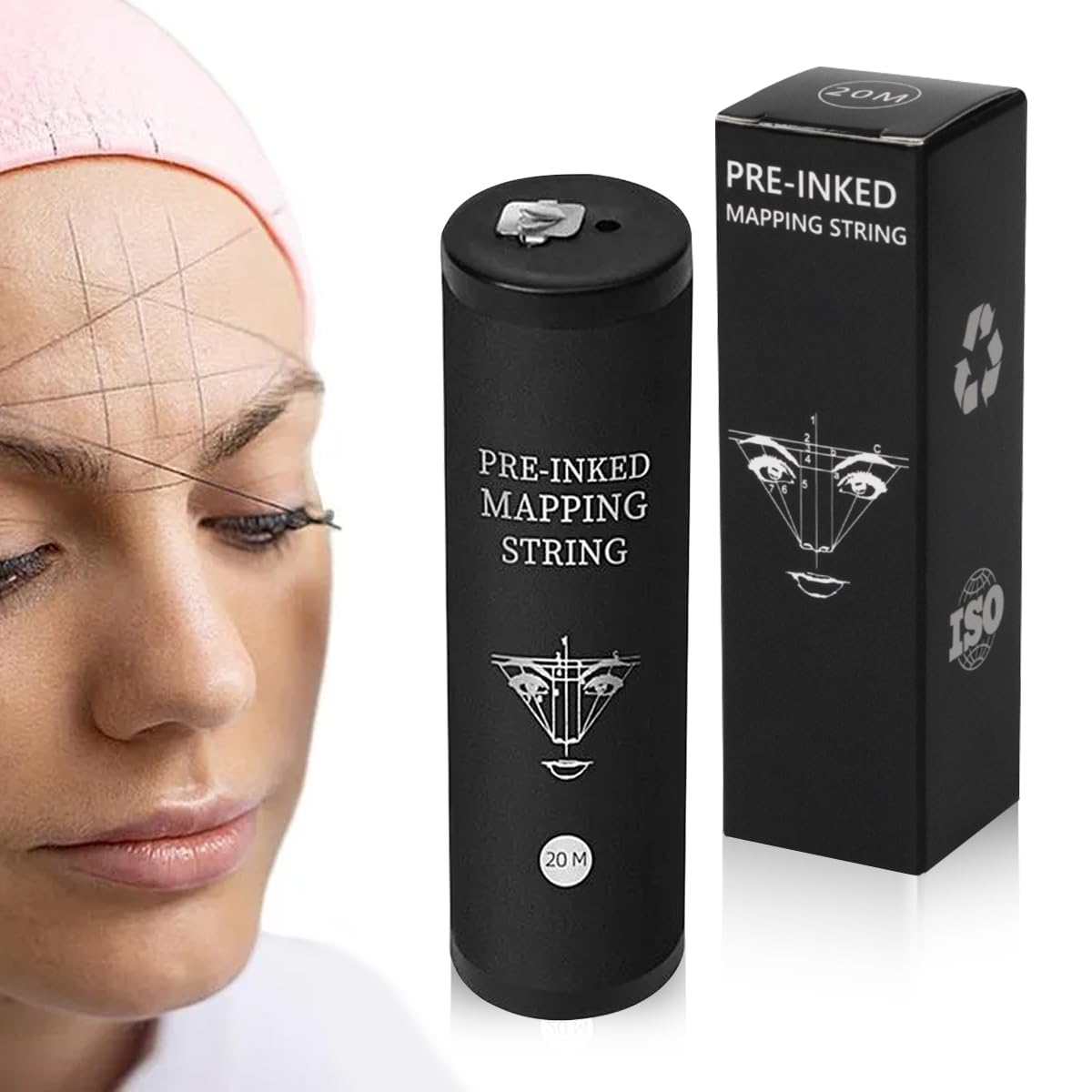 MAYCREATE Mapping String for Eyebrow Tattoo with Pre Coated Ink 20m | Symmetrical Brow Tool