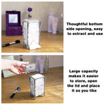 MAYCREATE Makeup Cotton Pads Dispenser for Vanity Organization with Clear Acrylic Design | Butterfly Embossed Holder