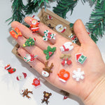 MAYCREATE 100Pcs Mini Christmas Resin Charms for DIY Crafts Christmas Resin Home Decor Window Resin Charms Home Decor Christmas Ornaments for Door, DIY Crafts, Wall