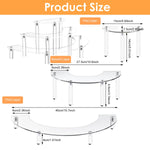 MAYCREATE Acrylic Display Stand for Collectible Figures featuring 3 Tier Semicircle Shelves | Clear Organizer for Desk and Makeup Storage