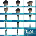 MAYCREATE Makeup Brush Set for Beginners and Artists with 14 Pcs & Wooden Handles | Soft Synthetic Bristles