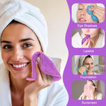 MAYCREATE Face Towels 7 Pack for Daily Skincare with Hanging Loop 6.3 in Square | Ultra Soft Flannel Reusable Makeup Remover Cloths
