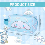 MAYCREATE® Small Makeup Pouch, Kawaii Makeup Bag, Cartoon Cosmetic Bags for Women Girls, PU Leather Cosmetic Pouch, Cute Cinnamoroll Travel Toiletry Bag Office School Stationeries Pouch with Handstrap