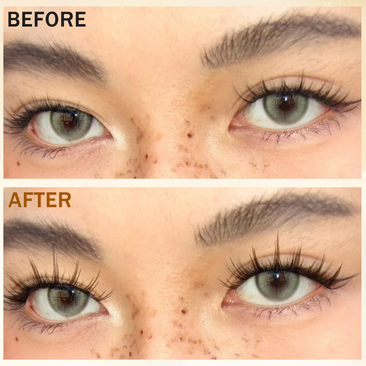 MAYCREATE® 10 Pairs Brown Lashes Natural Light Brown False Eyelashes Clear Band Faux 3D Mink False Eyelashes Natural Looking Fluffy Cat Eye Wispy Strip Lashes