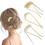 MAYCREATE Hair Pins for Elegant Updos with 3pcs 4.72 in U Shape Acrylic Design | Women Styling