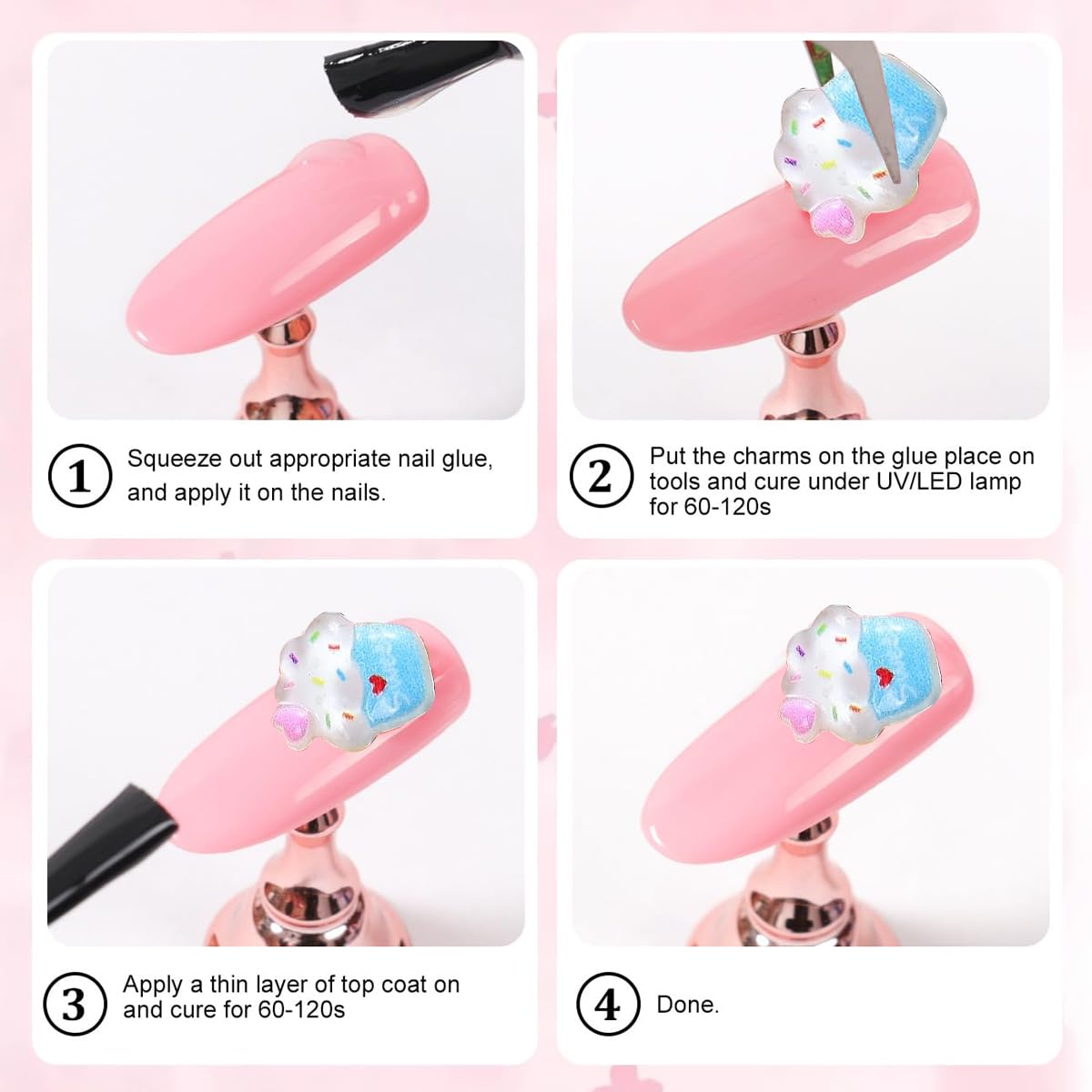 MAYCREATE 3D Candy Nail Charms for DIY Nail Art with 12 Styles and Lightweight Resin | Cute Kawaii Designs
