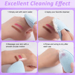 MAYCREATE Facial Sponge for Deep Cleansing and Makeup Removal featuring Finger Sleeve Grip | 6pcs Reusable Plant-Based Pads 7x9.7cm