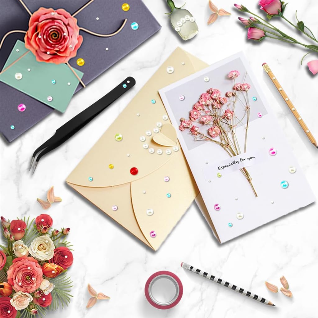 MAYCREATE Pearls Face Gems for Makeup and DIY Crafts with 12 Sheets 2064 pcs | Self Adhesive Acrylic Stickers
