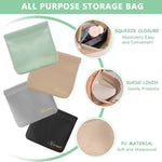MAYCREATE Pocket Cosmetic Bag Set for Travel and Daily Use featuring Self Closing Design | 4pcs 4.7x4.3in Waterproof PU Pouches for Women