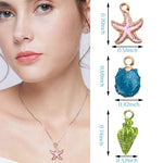 MAYCREATE Charm for Jewellery Making Plated Marine Life Shell Starfish Conch Assorted Charm Pendant DIY for Necklace Bracelet Jewelry Making and Crafting - 30 Pcs