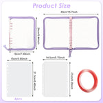 MAYCREATE Press On Nail Organizer with 4 Insert Pages for Nail Display and Storage | Purple