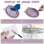 MAYCREATE Makeup Brush Cleaner Mat for Brushes and Sponges with Textured Patterns | Foldable Silicone Cleaning Bowl and Hanging Drying Net