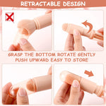 MAYCREATE Makeup Brush Set for Travel with 4 in 1 Retractable Capsule Design | Nude Color