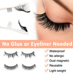MAYCREATE Magnetic Eyelashes Kit with 2 Pairs and Applicator for Natural Look | Reusable No Glue Needed