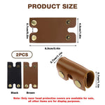 MAYCREATE Razor Blade Covers Set of 2 for Travel with Metal Snap Closure | PU Protective Sheaths