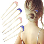 MAYCREATE Hair Pins for Women with 10.5cm U Shaped Metal Sticks featuring Gold Alloy | Elegant Bun Accessories Set of 4