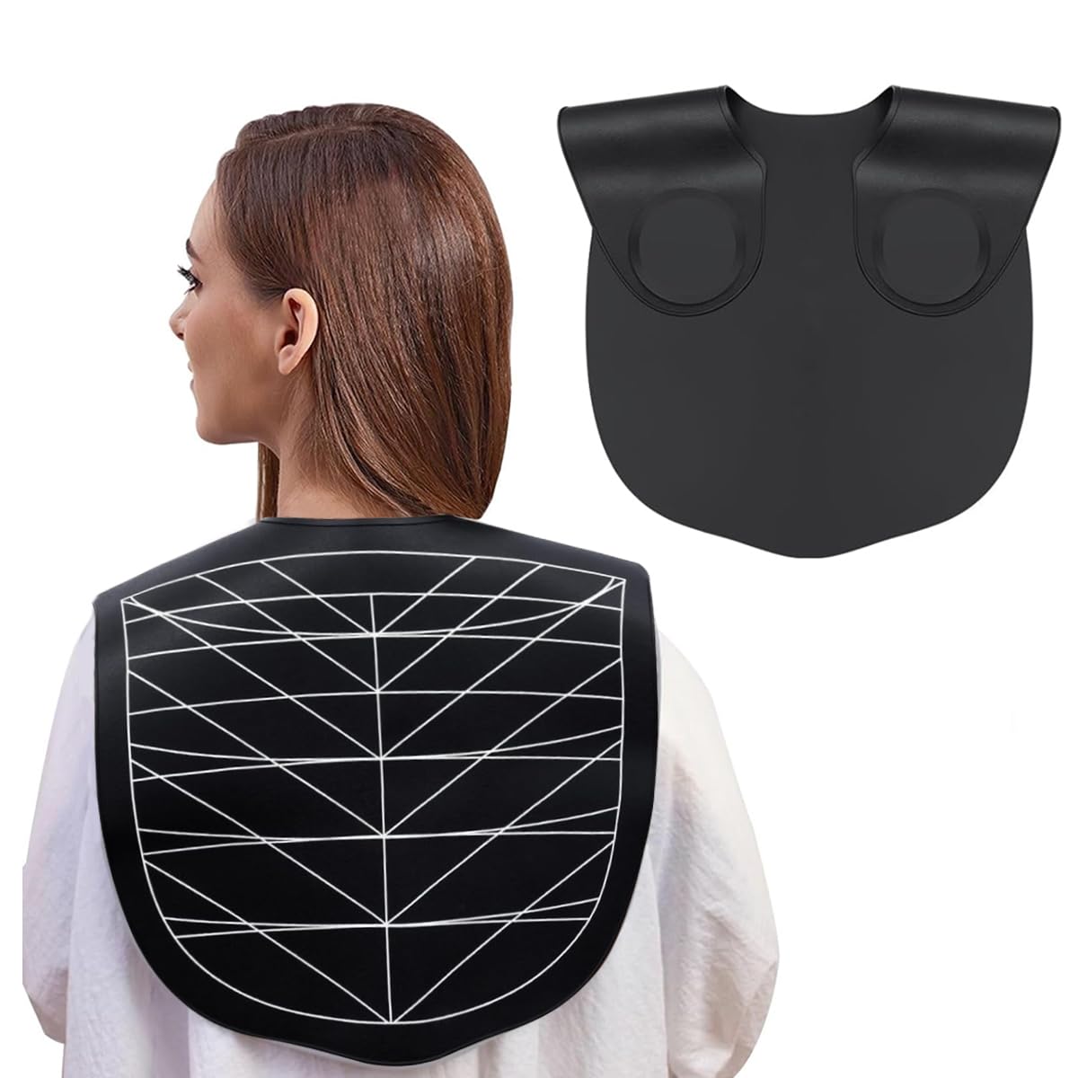MAYCREATE Silicone Waterproof Hair Dye Shawl, Hair Cutting Collar with Guiding Lines, Cutting Mat for Hair Stylist, Barber Shop Hair Cutting Pad/Cape for Salon, Hair Cutting Tools Salon Accessories