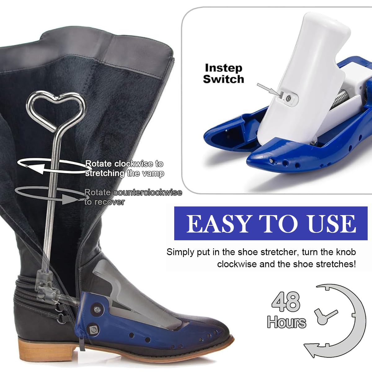 MAYCREATE Shoe Stretcher for Boots and Shoes featuring Adjustable Mechanism for Sizes 6.5–12 | Relieves Pressure and Expands Fit