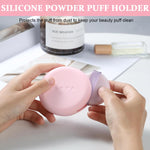 MAYCREATE® Silicone Makeup Sponge Puff Holder, Travel Powder Puff Case Organizer, Soft & Durable Beauty Blender Storage - Pink