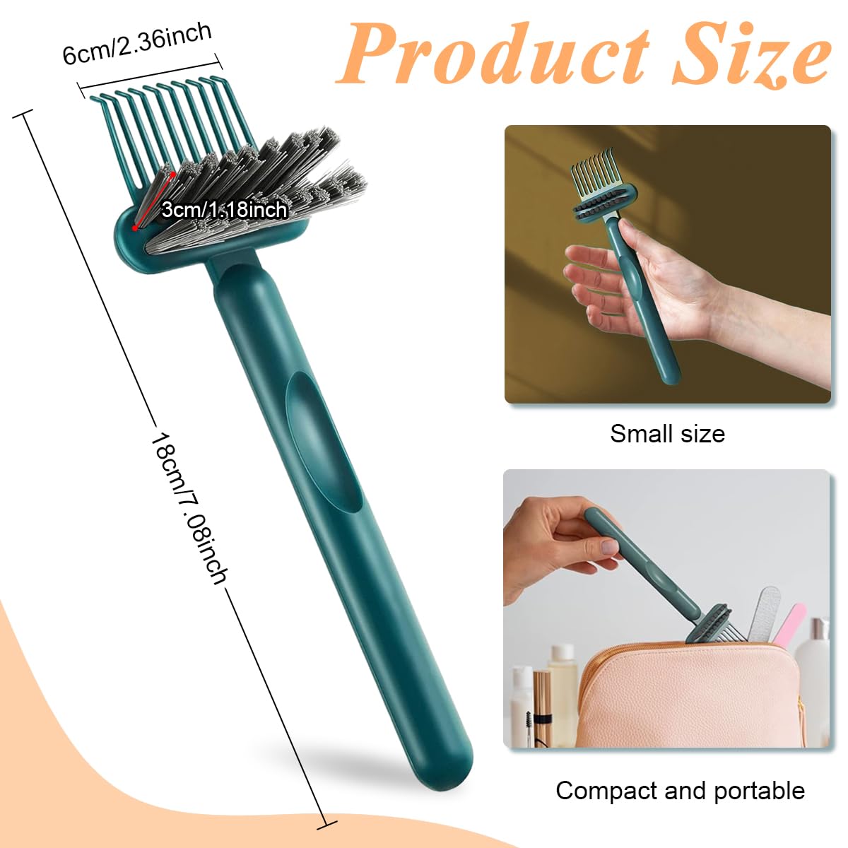 MAYCREATE® Hair Brush Cleaning Tool Cleaner Comb, 2-in-1 Hair Detangling Rake Brush Tangled Hair Remover Tool for Removing Hair Dust, Home or Salon Use