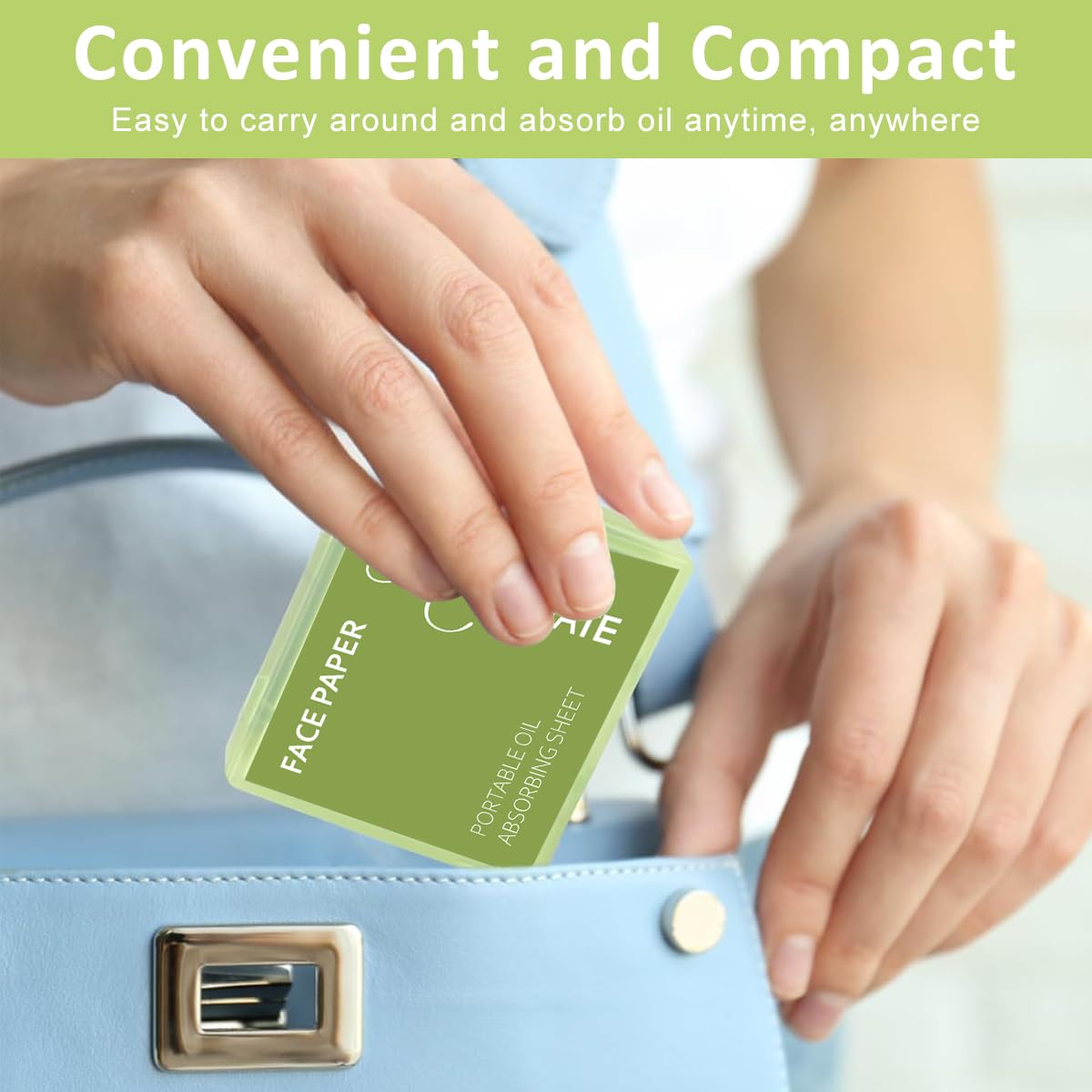 MAYCREATE Oil Blotting Paper for Oily Skin with Mirror and Puff 200 Pcs Natural Linen Sheets