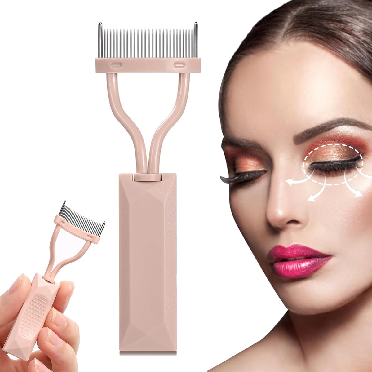 MAYCREATE® Eyelash Comb Separator, Eyelash Separator Eyelash Comb Lash Separator Tool, Mascara Brush Eyelash Brush Separator Mascara Comb Arc Designed Mascara Applicator With Cover