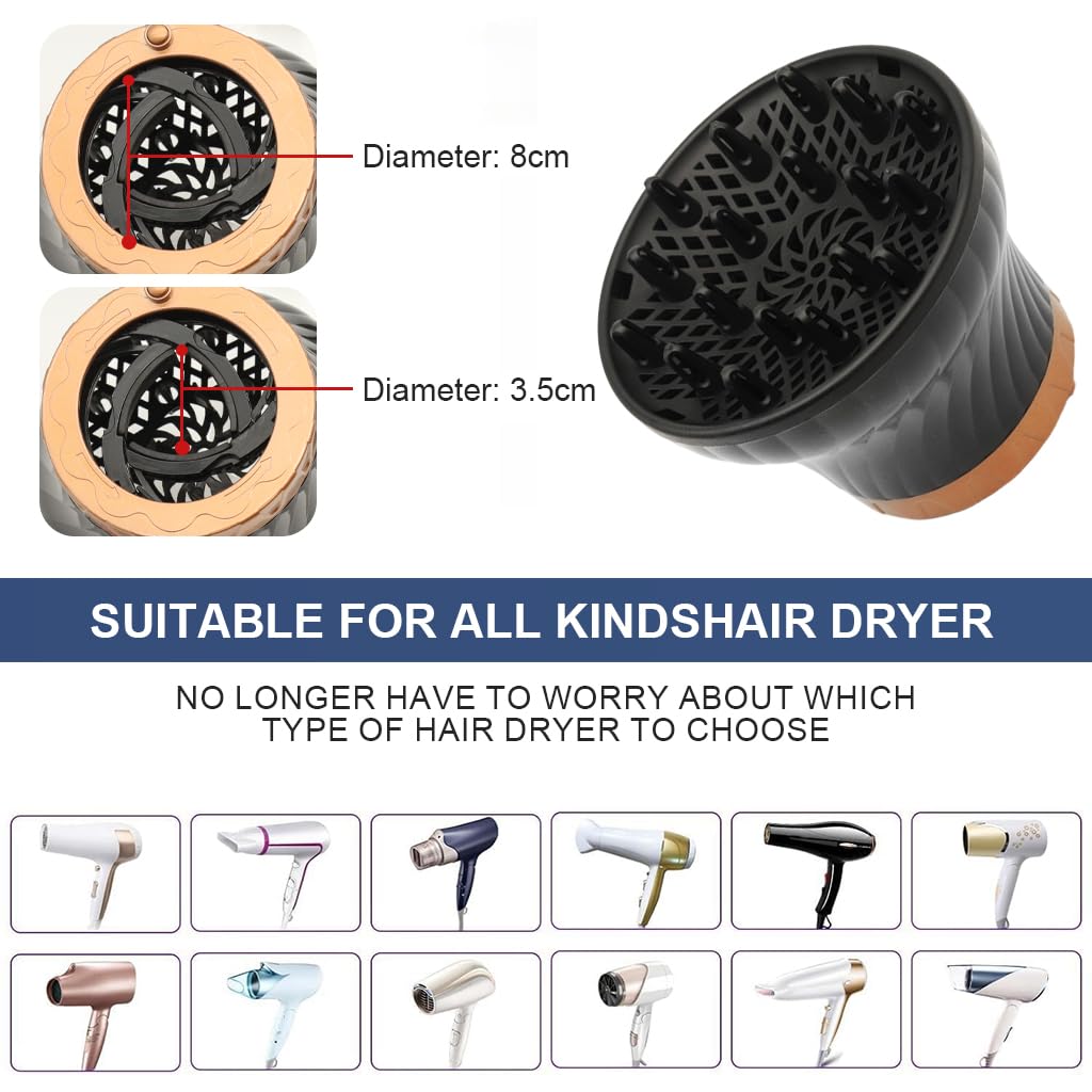 MAYCREATE Curly Hair Diffuser for Volumizing Curls with Clip-On Fit | Heat-Resistant PC Material