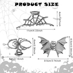 MAYCREATE Gothic Hair Claw Clips for Halloween with Cobweb Bat and Spider Design | 3Pcs Metal Set