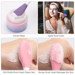MAYCREATE Face Mask Brush Set for Skincare with Dual End Applicator and Silicone Scrubber | 2Pcs