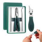 MAYCREATE Eagle Beak Beveled Nail Clippers Set for Thick or Ingrown Nails with Wide Jaw | Stainless Steel Tools for Seniors and Travel
