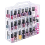MAYCREATE Organizer Case for Makeup and Nail Polish with 48 Compartments and Clear Double Sided Lids
