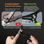 MAYCREATE Nail Clipper with 360° Flexible Mechanism and 4.5 in Ergonomic Handle | Stainless Steel Curved Blade for Fingernails and Toenails
