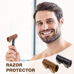 MAYCREATE Razor Blade Covers Set of 2 for Travel with Metal Snap Closure | PU Protective Sheaths