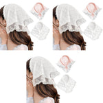 MAYCREATE Hair Band for Women with Soft Lace and Plaid Bow Designs | 6PCS Boho Headwrap Set