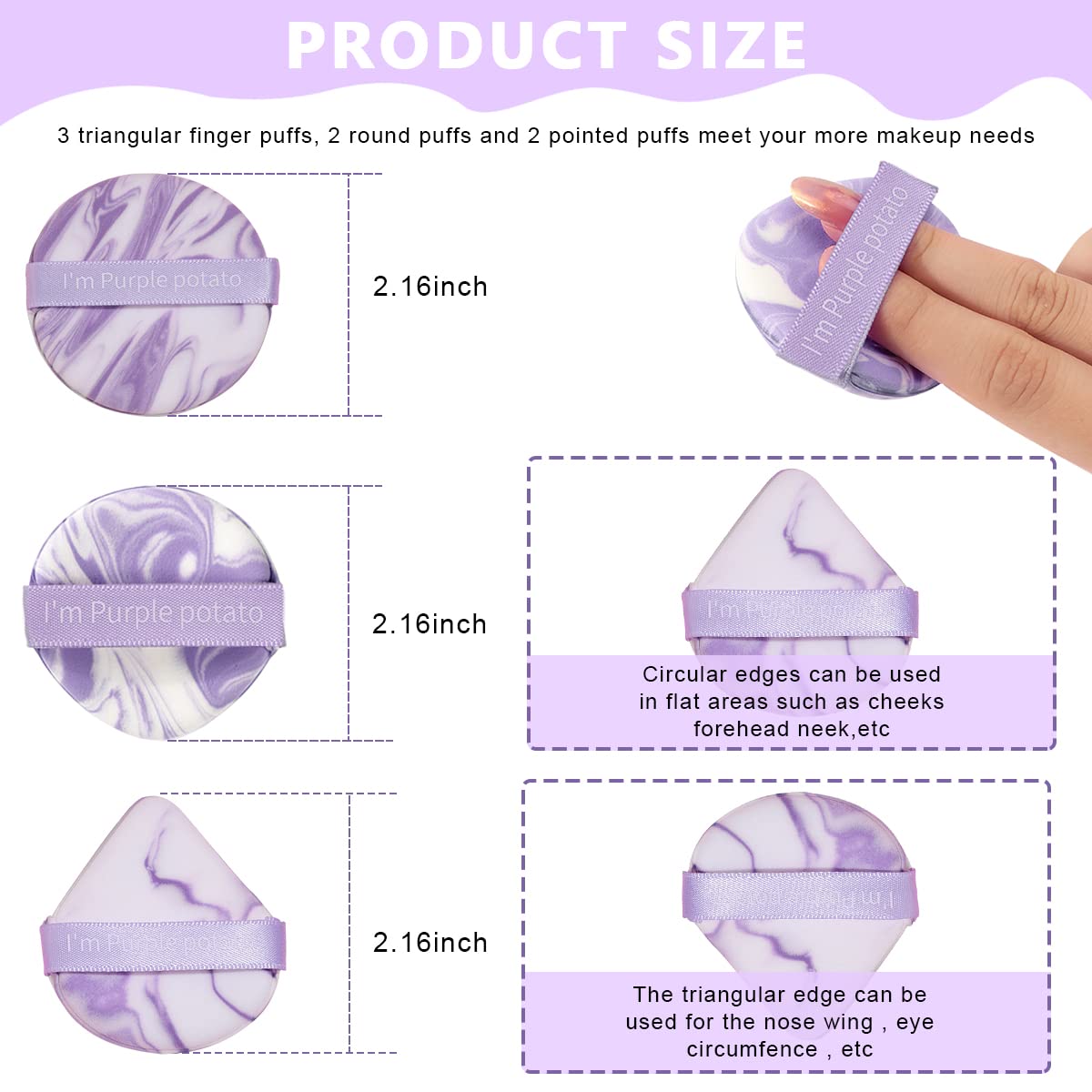 MAYCREATE Triangle Powder Puff Set for Wet and Dry Makeup with 14PCS Latex Free Sponges