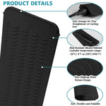 MAYCREATE Heat Resistant Silicone Mat Pouch for Curling Irons with 2 in 1 Open Pouch Design | Black 11×5.1×4.3 in