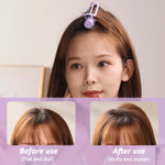 MAYCREATE Small Volumizer Brush Comb for Root Lift with Dual Side Clip and Retractable Handle