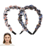 MAYCREATE® 2Pcs Headbands for Women Twisted Fabric Hair Bands with Black Spikes, Lightweight & No Tangle, Fashion Rustic Style Hairband for Casual Wear or Parties