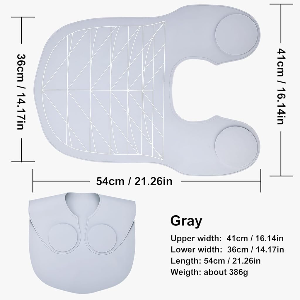 MAYCREATE Silicone Waterproof Hair Dye Shawl, Hair Cutting Collar with Guiding Lines, Cutting Mat for Hair Stylist, Barber Shop Hair Cutting Pad/Cape for Salon, Hair Cutting Tools Salon Accessories