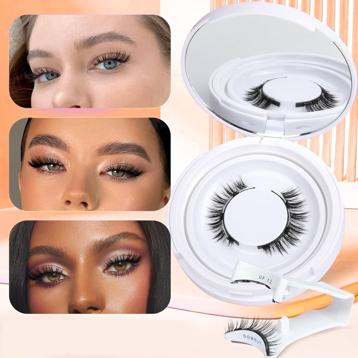MAYCREATE Magnetic Eyelashes for Natural Look with Applicator Kit | Reusable 1 Pair 2 PCS