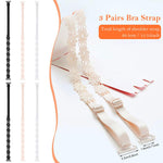 MAYCREATE Bra Straps for Women with Non Slip Lace Flower Design 15.55 in Adjustable Length | 3 Pairs