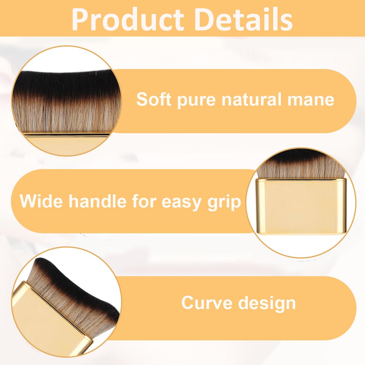 MAYCREATE® Makeup Brush Multipurpose Soft Bristles Self Tanning Applicator Brush Foundation Brush Kabuki Foundation Brush Makeup Brush for Liquid Foundation, Setting Powder, Powder Blusher