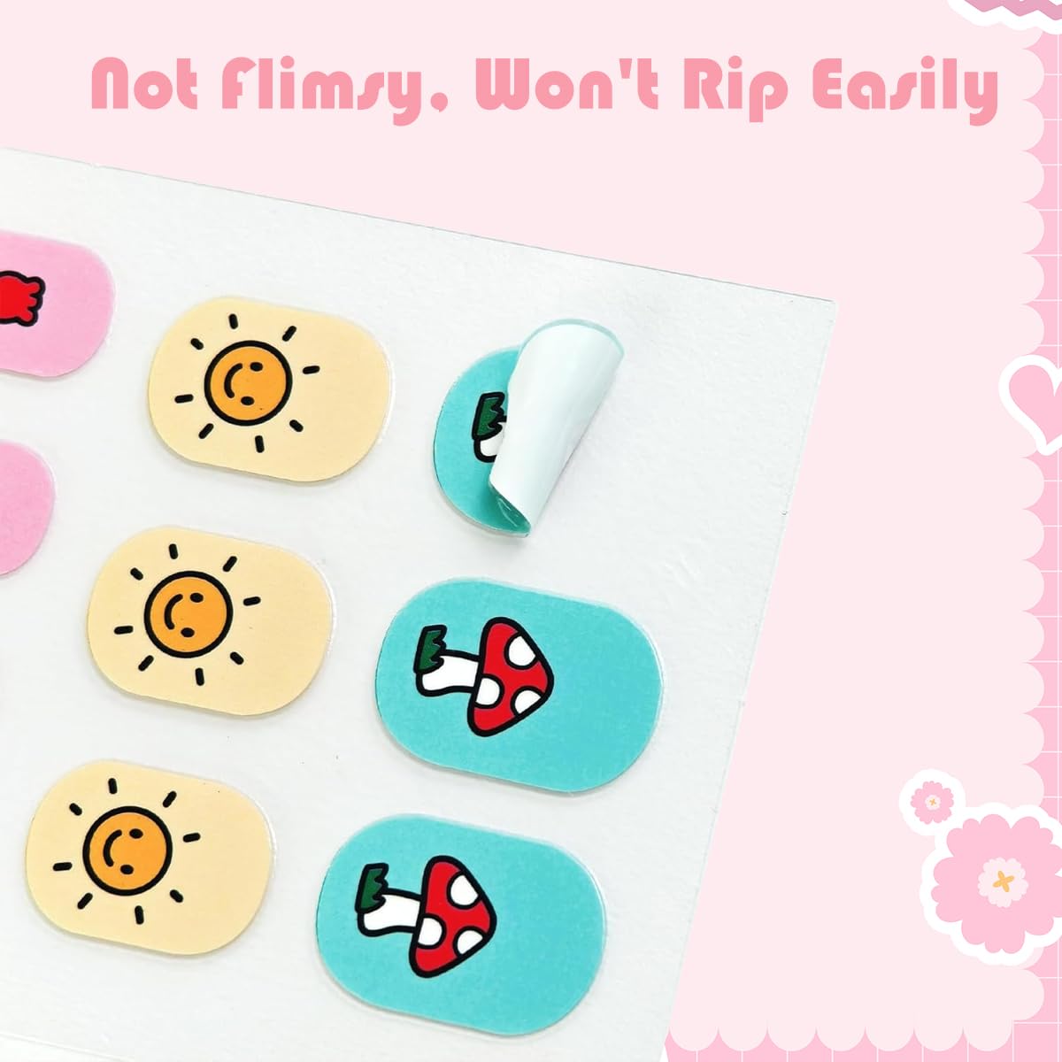MAYCREATE Nail Stickers for Kids with 10 Colorful Cartoon Sheets and Self‑Adhesive Design | Safe Waterproof Fun for Girls
