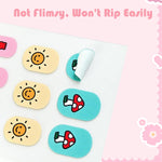 MAYCREATE Nail Stickers for Kids with 10 Colorful Cartoon Sheets and Self‑Adhesive Design | Safe Waterproof Fun for Girls