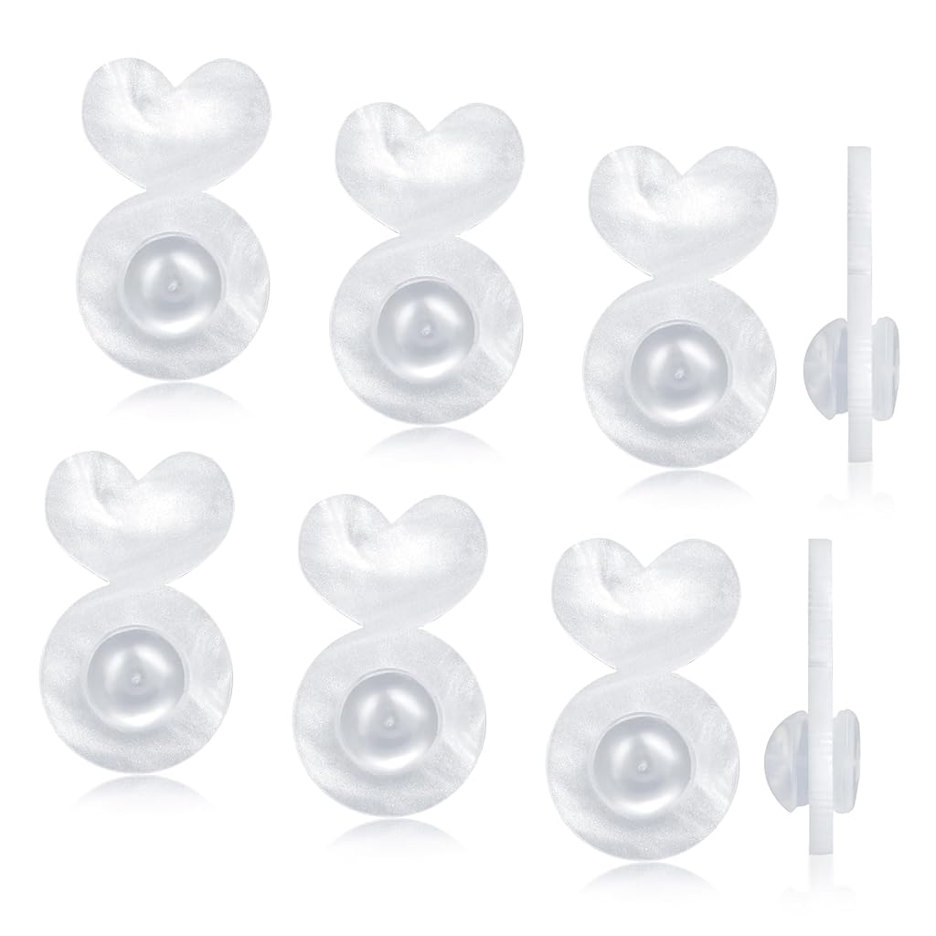 MAYCREATE® 10Pcs Earring Backs for Droopy Ears Sweet Heart Shaped Acrylic Charm Rubber Earring Backs Fashion Women Girls Earring Backs for Hoop Earrings, Large Earrings, Bold Earrings